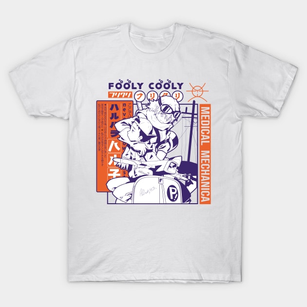 FLCL Haruko purple T-Shirt by paisdelasmaquinas